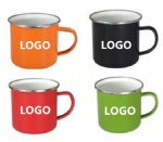 Custom Enamel Mug with Stainless Steel Rim-12oz